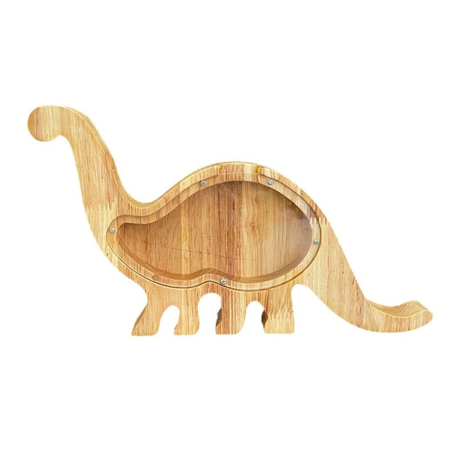 Tirelire dinosaure en bois