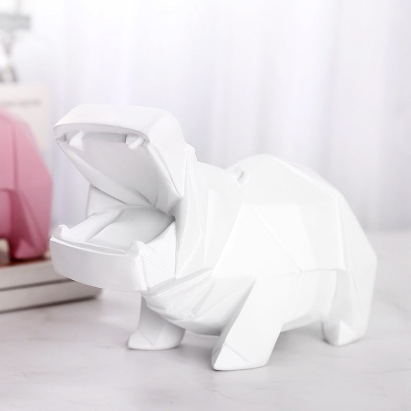Tirelire design hippopotame Blanc
