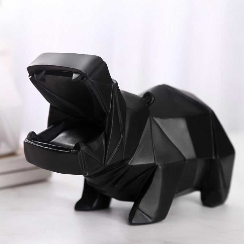 Tirelire design hippopotame Noir