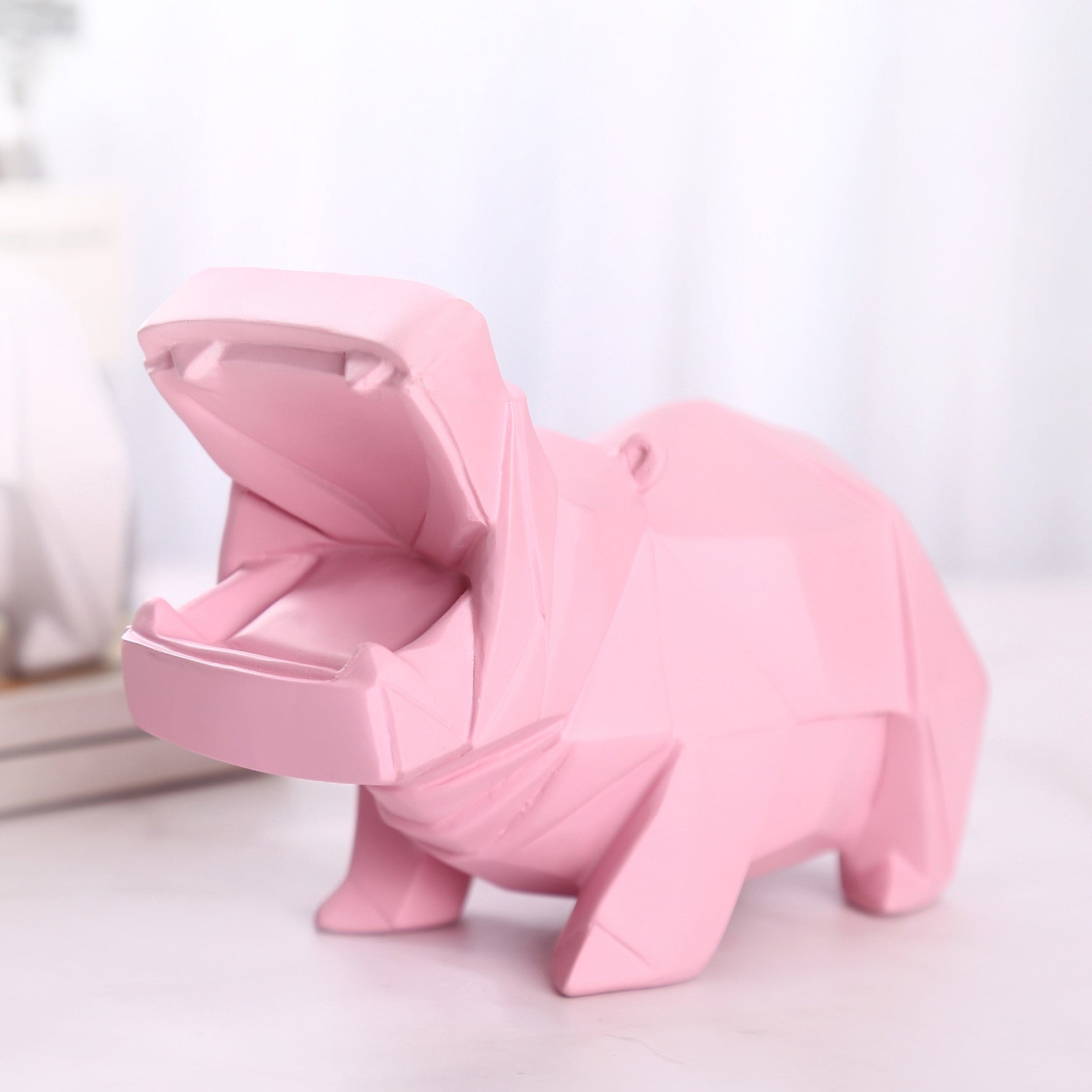 Tirelire design hippopotame Rose